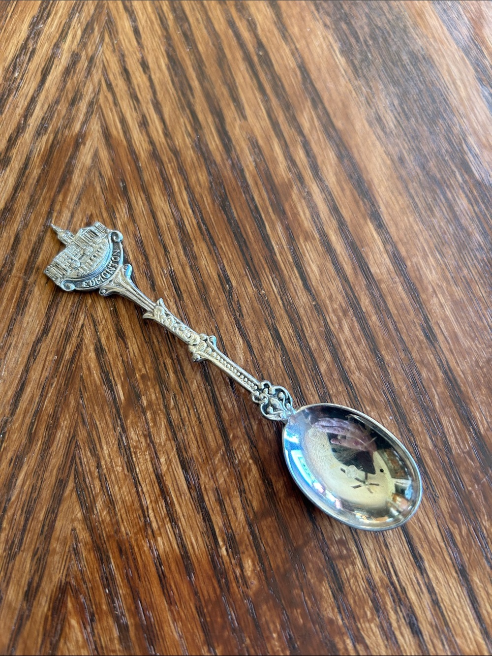 Vintage Edmonton Alberta Legislature Building Canada Silver Tone Souvenir Spoon